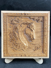 Horse 3D Laser Engraved Coaster Art Decor