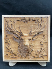 Big Buck 3D Laser Engraved Coaster Art Decor
