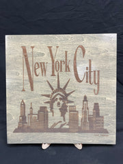 New York City Engraved Sign Wall Art Decor