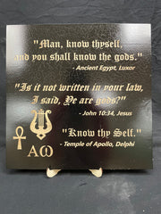 Lasered Gold "Know thy self" Sign/ Wall Art