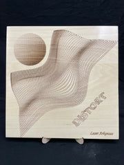 Distort Laser Engraved Wall Art Decor Sign